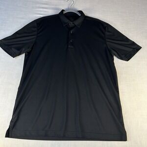 Greg Norman Play Dry 1/4 Button Down Polo Golf Shirt Size Large Black